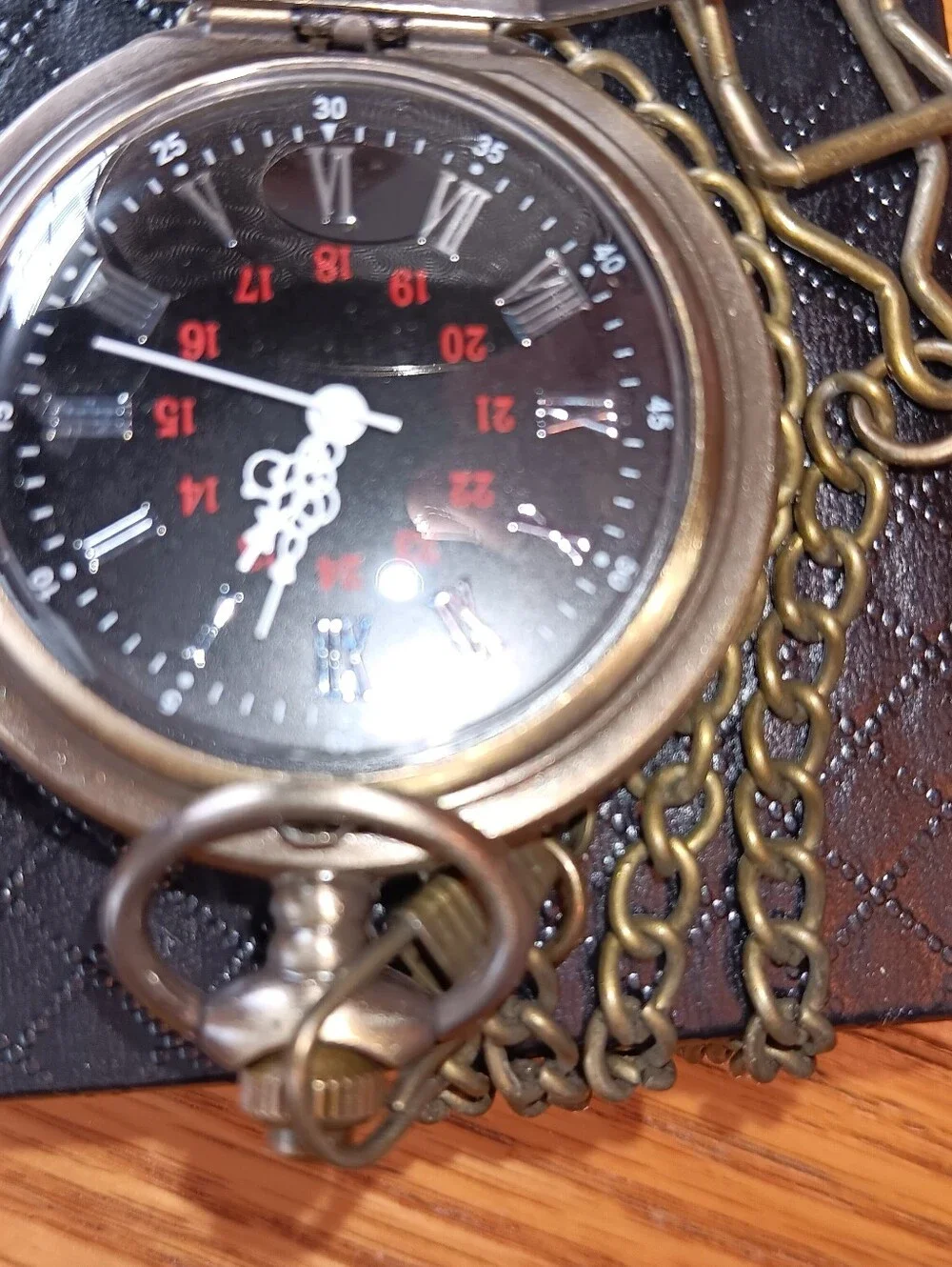 Antique-Style Brass Pocket Watch - Men's Accessory in Brass Tone. Working?
